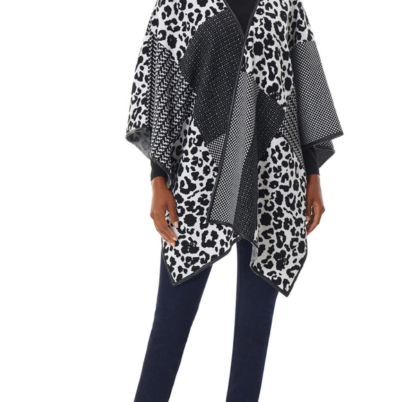 Ming Wang wrap sweater open poncho plus size one size fits all - Picture 5 of 7